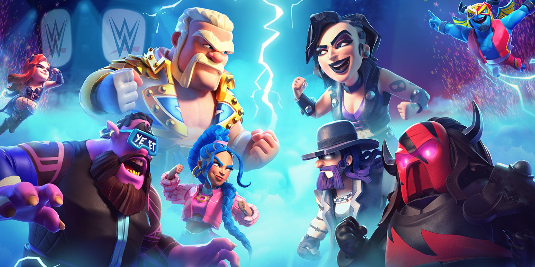 Clash of Clans ve WWE'den Şok İşbirliği: Süperstarlar Oyun Dünyasında! Wwe X Clash Of Clans Crossover Key Art 1